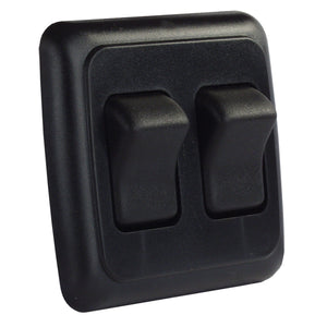 JR Products 12245 On/Off Switch with Bezel - Triple Switch, Black