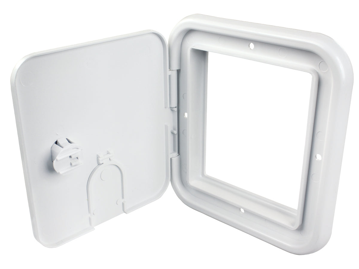 Thetford 94333 Small 30/50 Amp Electric Cable Hatch with Keyed Entry - Polar White