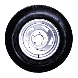 Badger Tire & Wheel AD08C1855S-KJG Economy Bias Tire and Wheel 18.5 x 8.5-8 C/5-Hole - Painted Silver Standard Rim