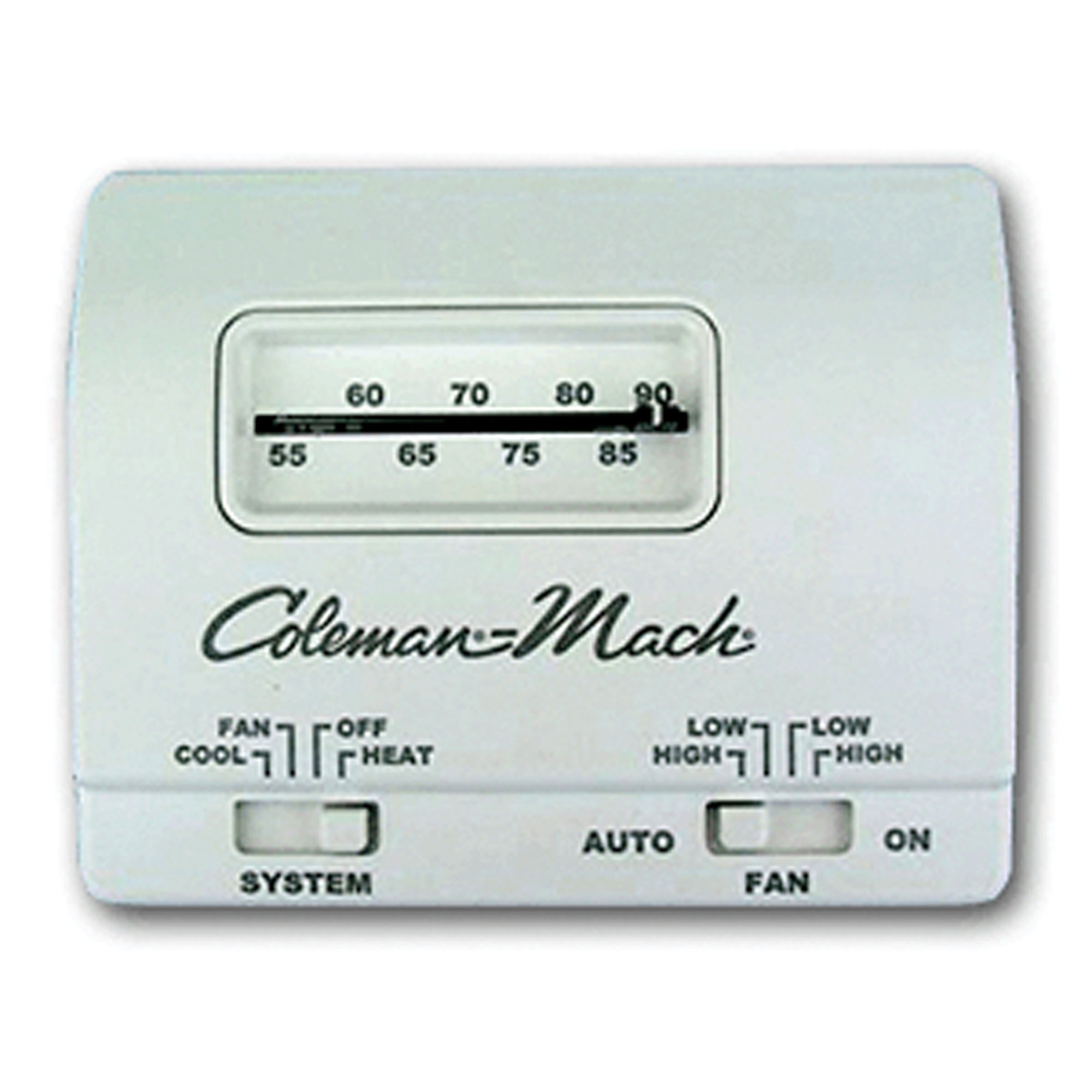 Coleman-Mach 70-6181 Wall-Mount Analog Thermostat 7330F3852 - Heat/Cool, Black