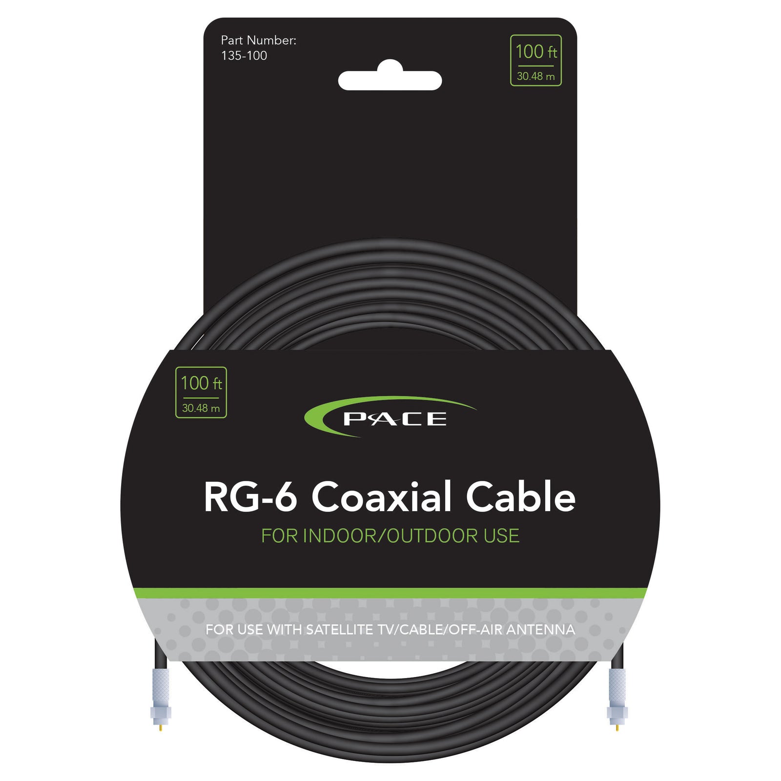Pace International 135-100 Coaxial Rg-6 Cable 100'