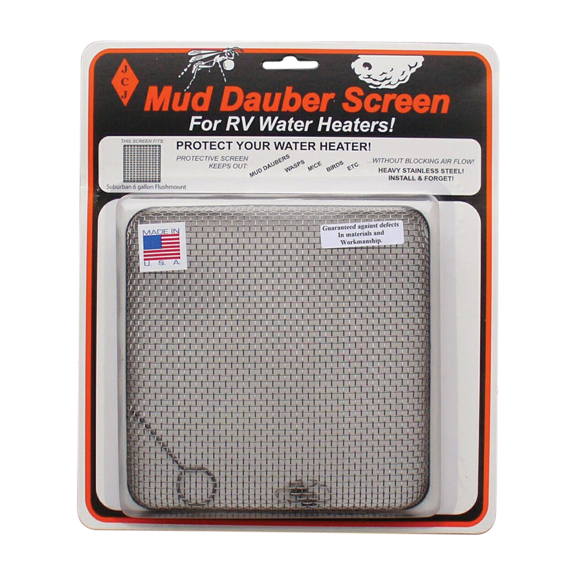 JCJ W-600 Mud Dauber Screens for RV Water Heaters - W600: Suburban 6 Galloon '06 and Newer Models