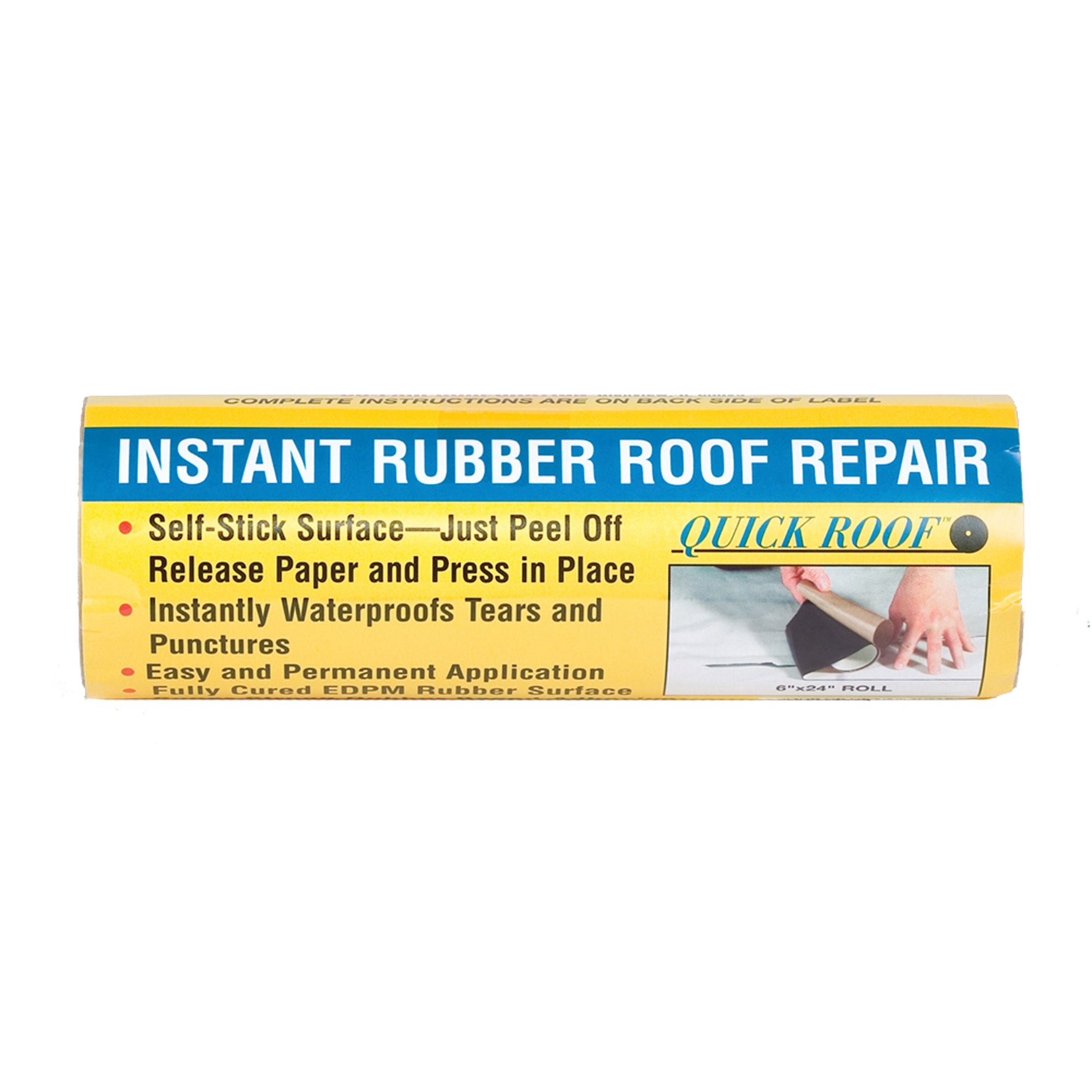 Cofair Products RQR624 Quick Roof Rubber Roof Repair Tape - 6" x 24", Patch Kit