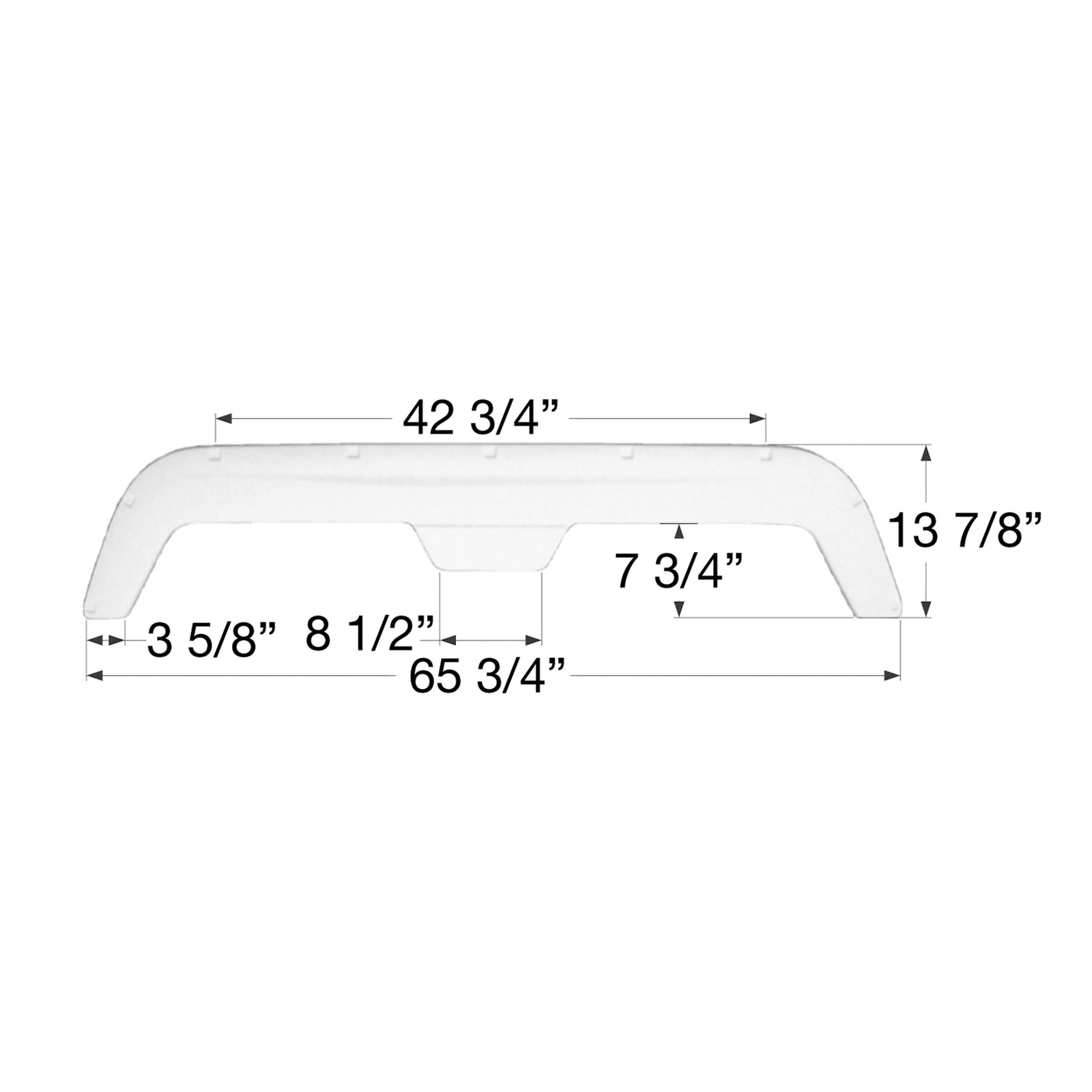 Icon 01540 Tandem Axle Fender Skirt FS750 for Fleetwood - Polar White