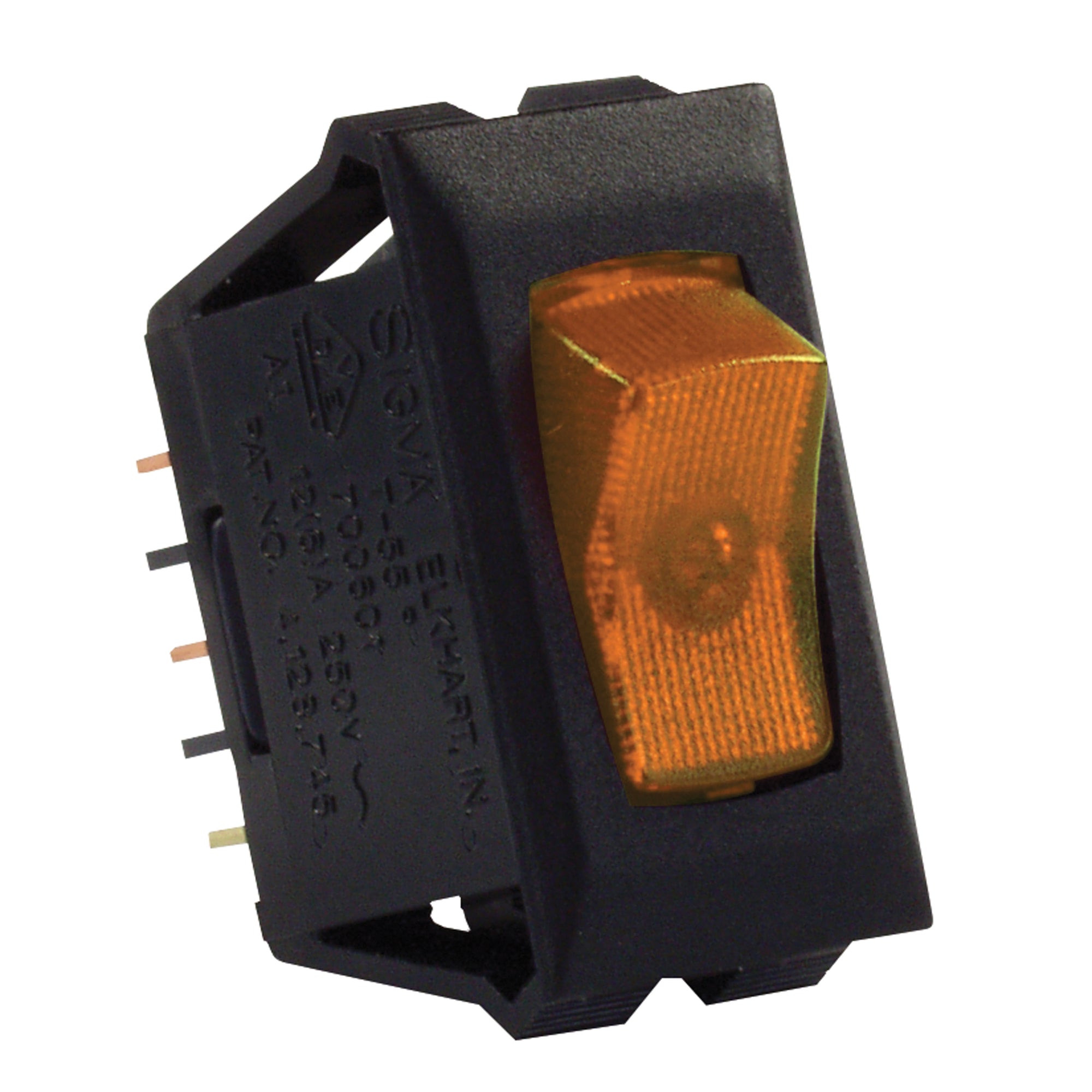 JR Products 12555 Illuminated 12V On/Off Switch - Amber/Black