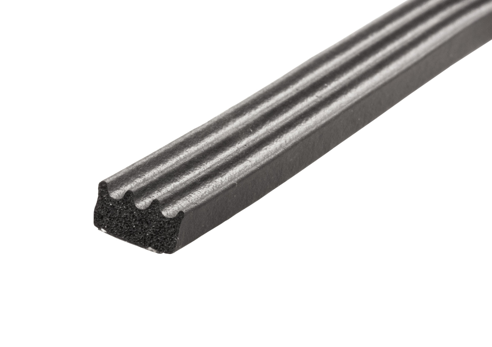 JR Products 06-30145 Ribbed Style EPDM Sponge Rubber Seal - 50' Length