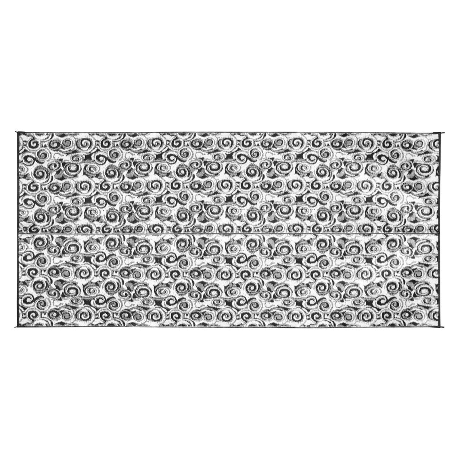 Camco 42843 Swirl Awning Leisure Mat - 8' x 16', Charcoal