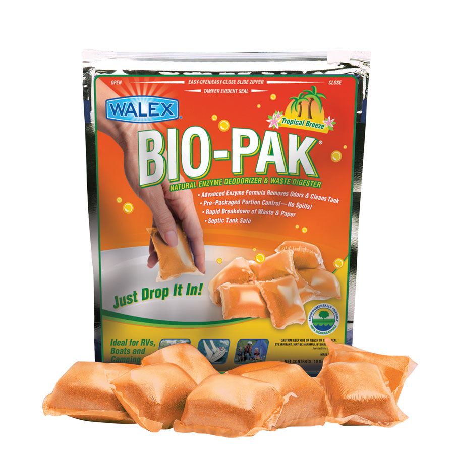 Walex BIOTROPBG Bio-Pak Holding Tank Deodorizer - Tropical Breeze, 10 Pack