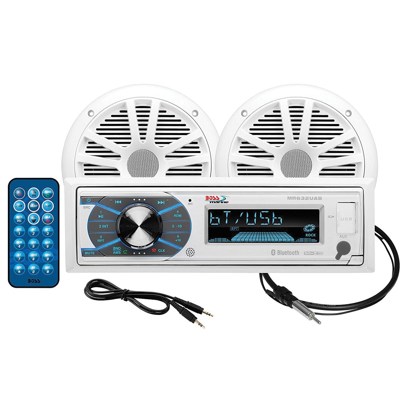 Boss Audio Systems MCK632WB.64 AM/FM/CD Bluetooth Receiver Package - 4 Speakers