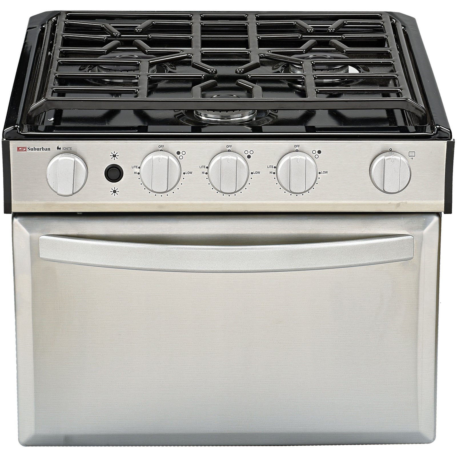 Suburban 3652A Range 3 Brnr Black/Ss Piezo