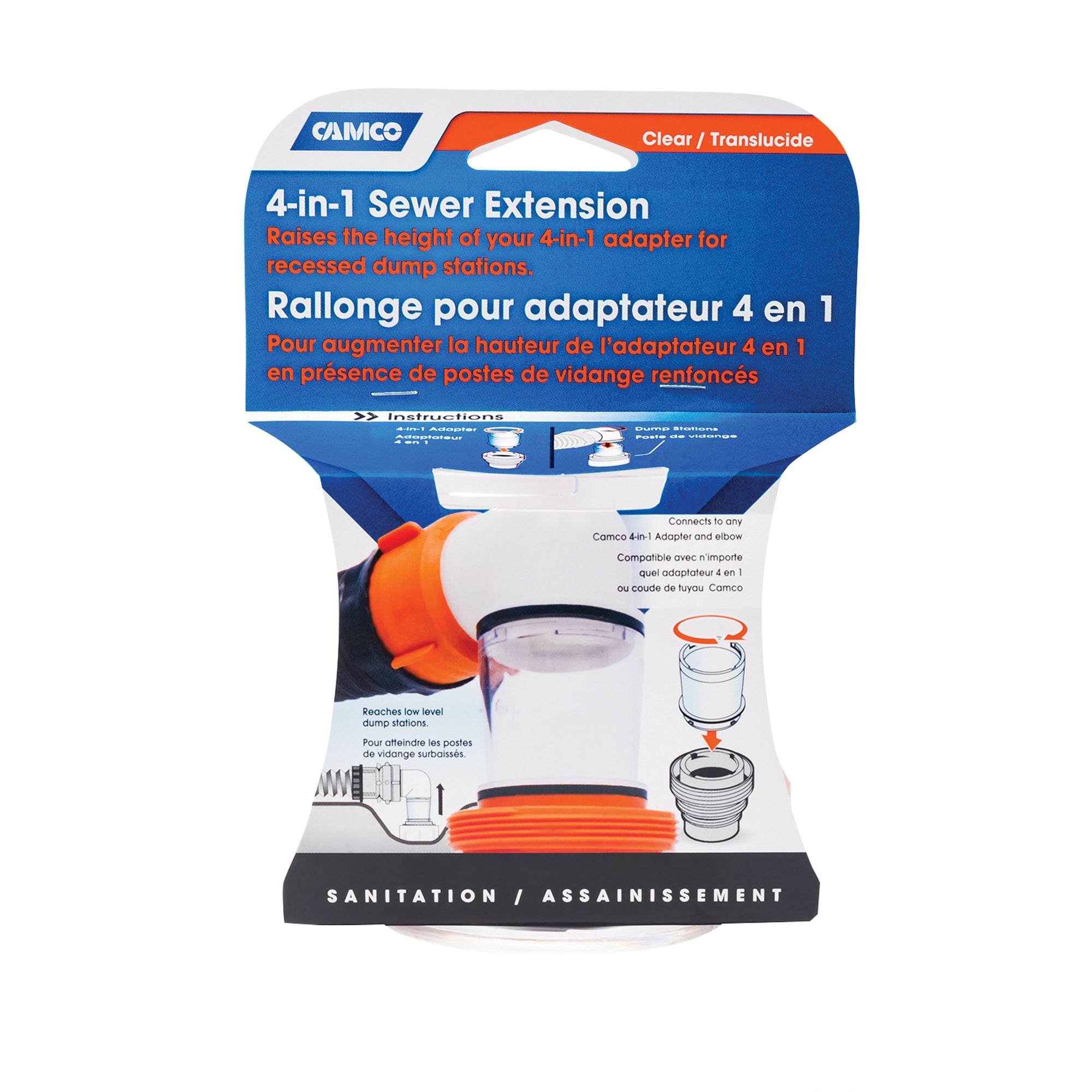 Camco 39735 Sewer Extension Clear 4 In 1