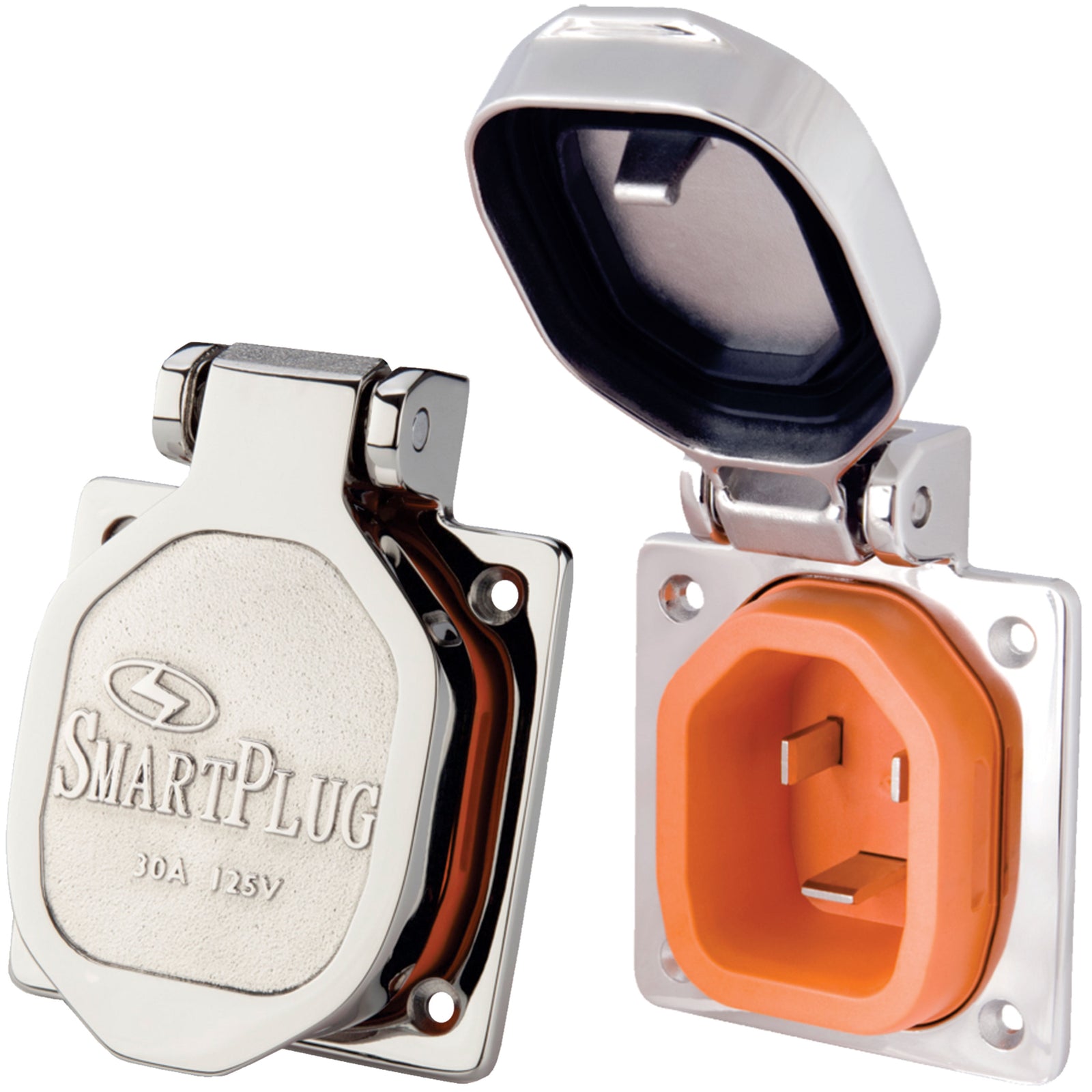 SmartPlug BM30NT Stainless Steel Inlet and Cover Assembly - 30 Amp