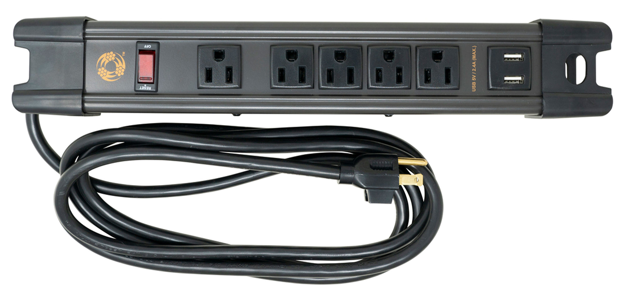 Southwire 5127 All-Metal Heavy-Duty Magnetic Power Strip with 2.4 USB, 5 Outlets, 8' Cord