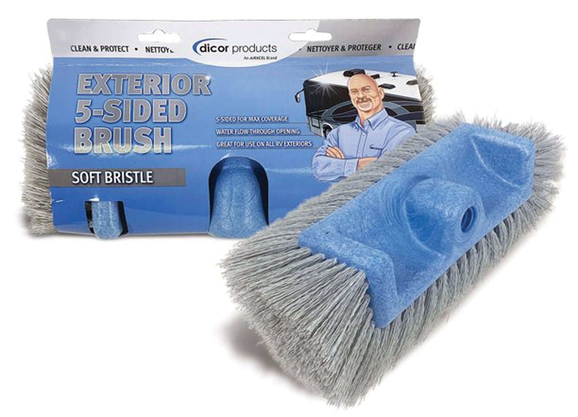 Dicor CP-SB10SQE Exterior Wash Brush Head with Squeegee - 10"