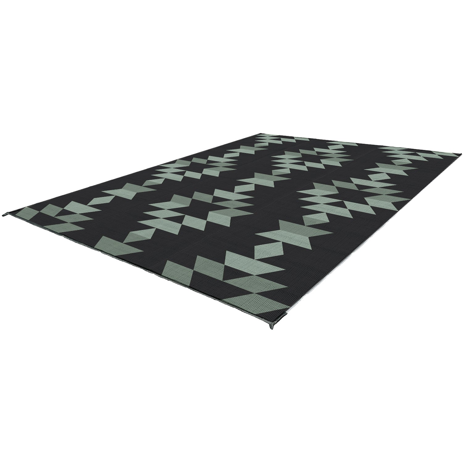 KUMA 879-KM-MB-SG-9 Monterrey Boho Outdoor Mat - 9' x 9', Sage/Black