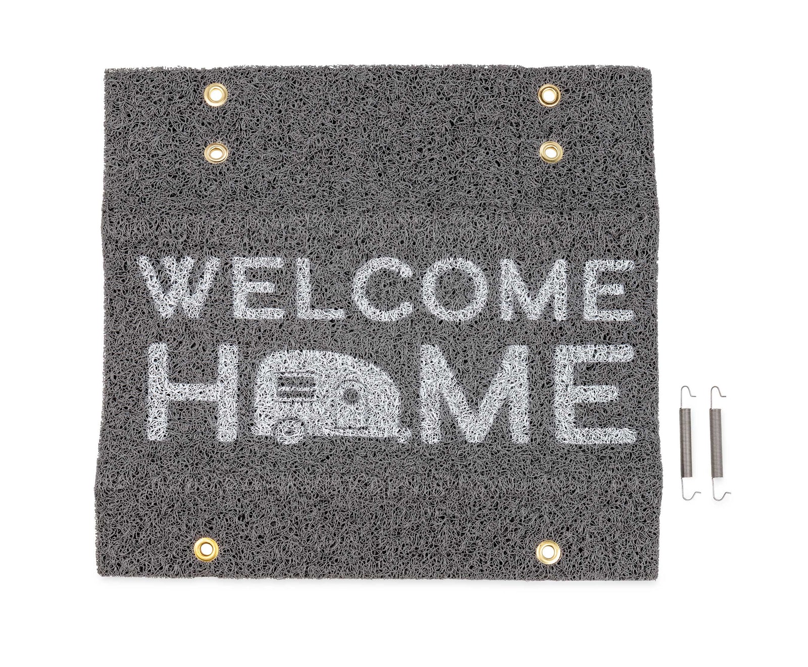 Camco 53196 LIBATC RV Wrap Around Step Rug for 18" Wide Steps - Gray White Welcome Home Print