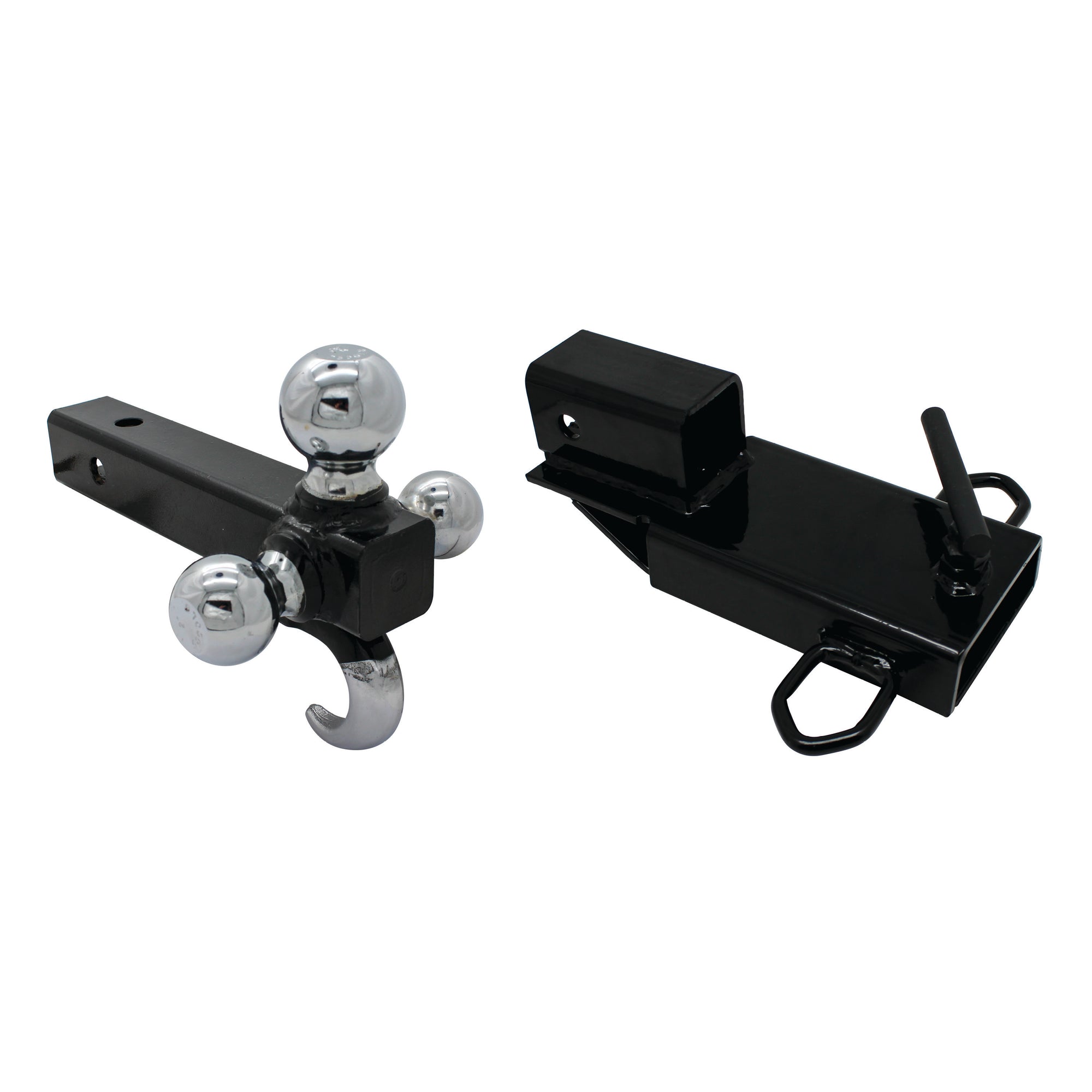 Extreme Max 5001.1389 Clamp-On Forklift Hitch 2" Receiver with Tri-Ball Hitch and Tow Hook