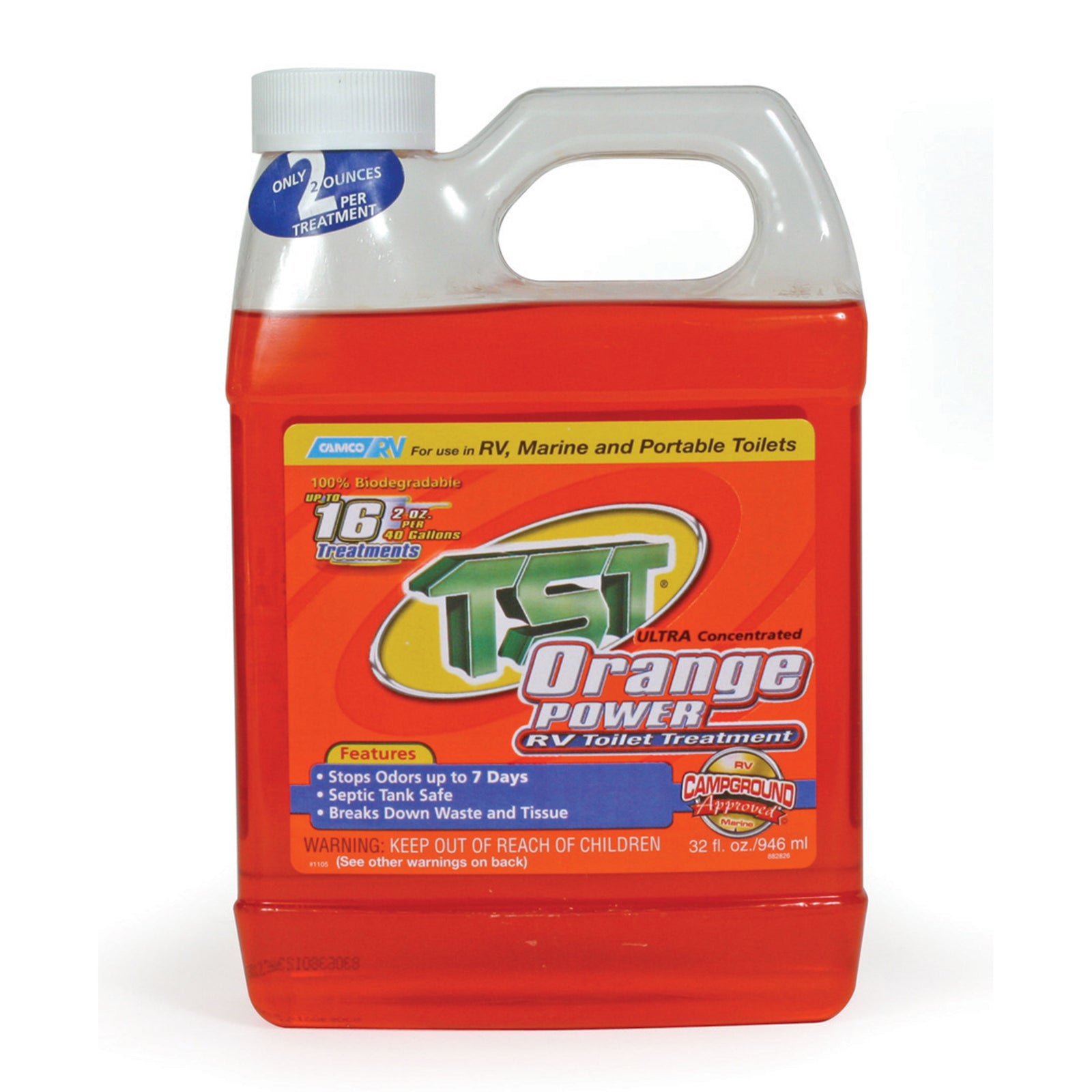 Camco 41192 TST Orange Power Toilet Formula - 32 oz. Bottle, 1 Pack