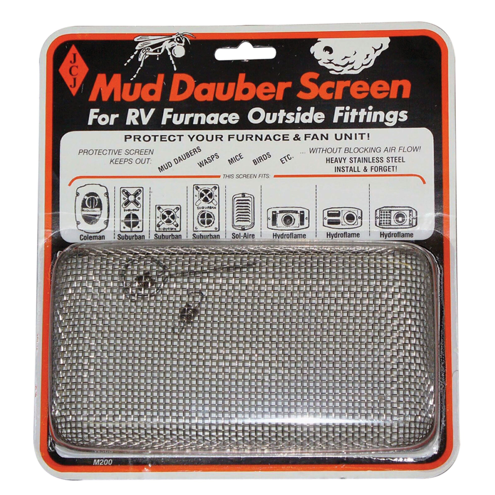 JCJ M-200 Mud Dauber Screens for RV Furnace and Fan Unit Outside Fittings - M200: For Coleman, Hydroflame, Sol-Aire and Suburban
