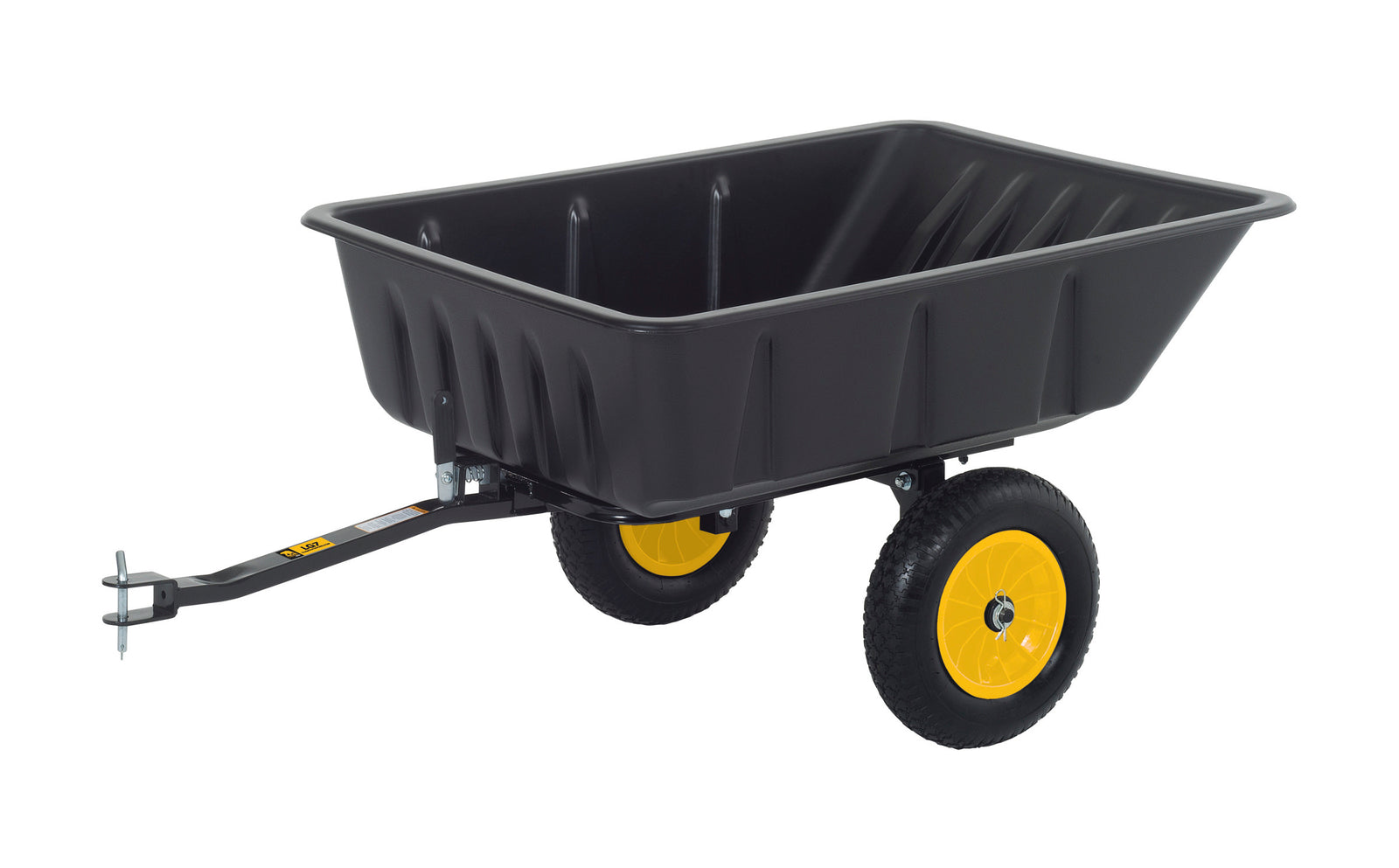 Polar Trailer 9393 Lawn and Garden 600 lb. 10 Cubic Foot Heavy Duty Lawn Trailer ATV LG7 and Rubber Wheels Hauling Outdoor - Black