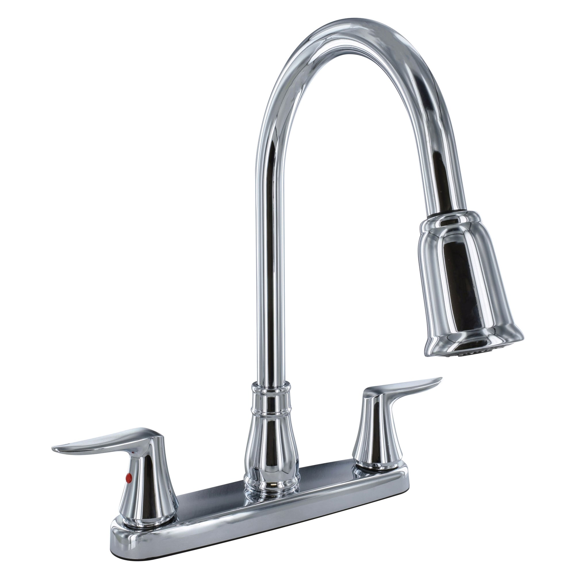 PF221306 Faucet 8" Deck Chrome Hi-Arc Spout Pull-Down 2-Handle